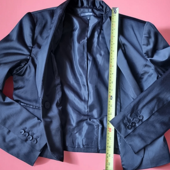 Chapter One 'Tuxedo' Black Satin Lined Blazer Suit Jacket Ladies Size 10 - Picture 10 of 10
